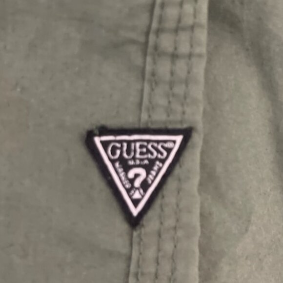 GUESS Men's Parker Poplin Utility Shirt Army Green Size Small Regular‎ NWT - Picture 6 of 7